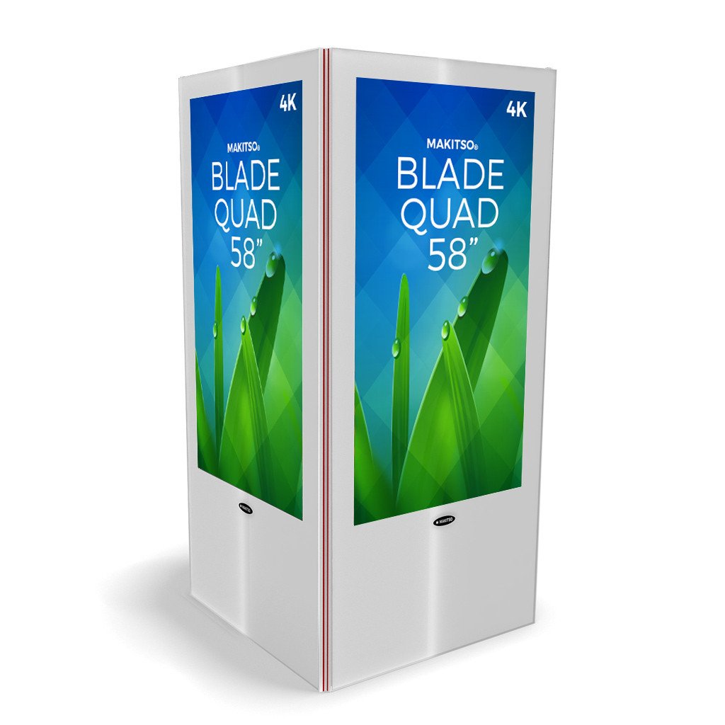 Makitso Blade Quad 58" Pro Digital Signage Kiosk white