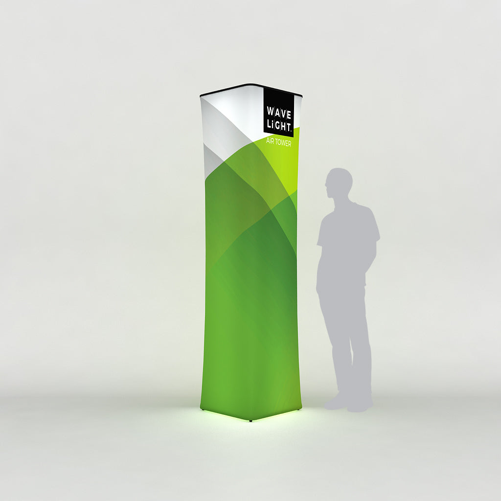 WaveLight LED Backlit Inflatable Square Tower  for Trade Shows and Exhibits
