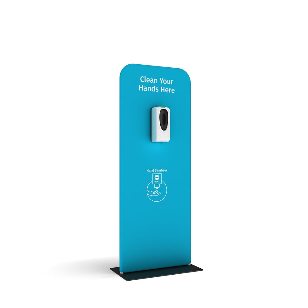 hanz automatic hand sanitizer dispenser with portable stand in blue