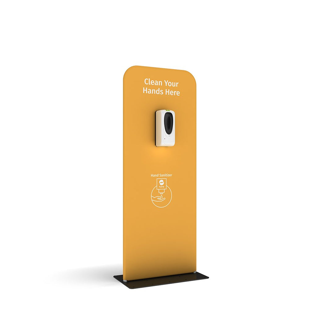 hanz automatic hand sanitizer dispenser with portable stand in yellow