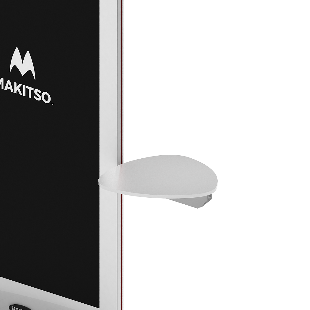 Makitso Blade Digital Signage Kiosk with triangular shelf