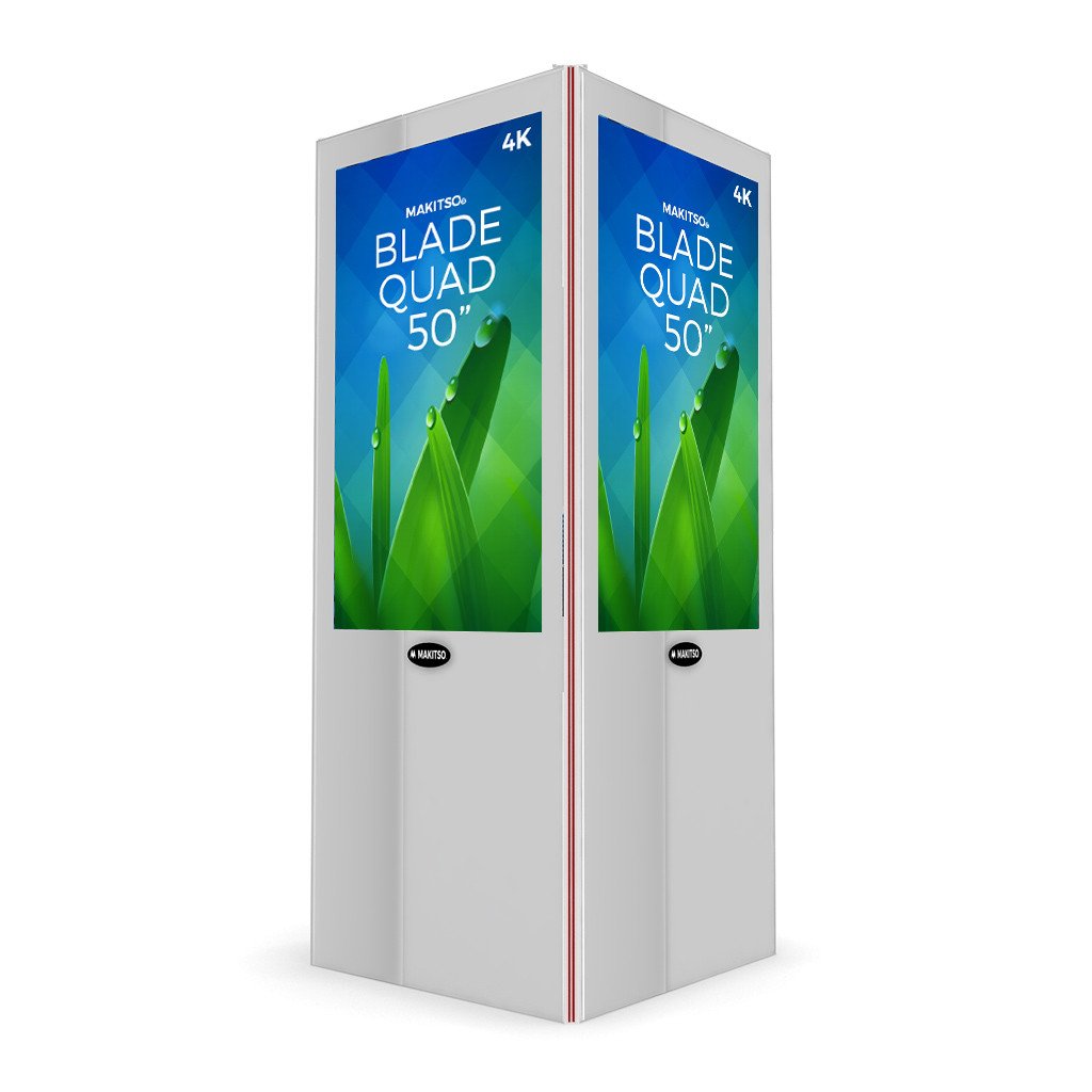 Makitso Blade Quad 50" Pro Digital Signage Kiosk white