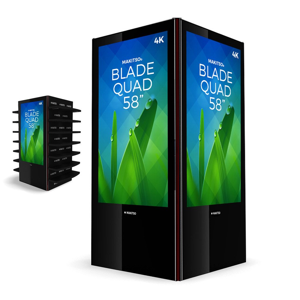 Makitso Blade Quad 58" Pro Digital Signage Kiosk black