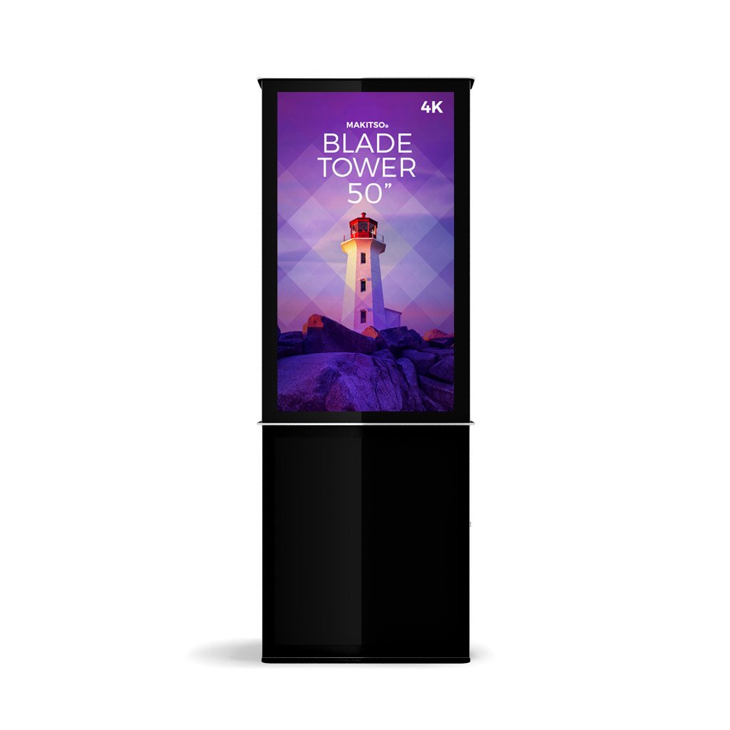 Makitso Blade Tower 50" Pro Digital Signage Kiosk in Black