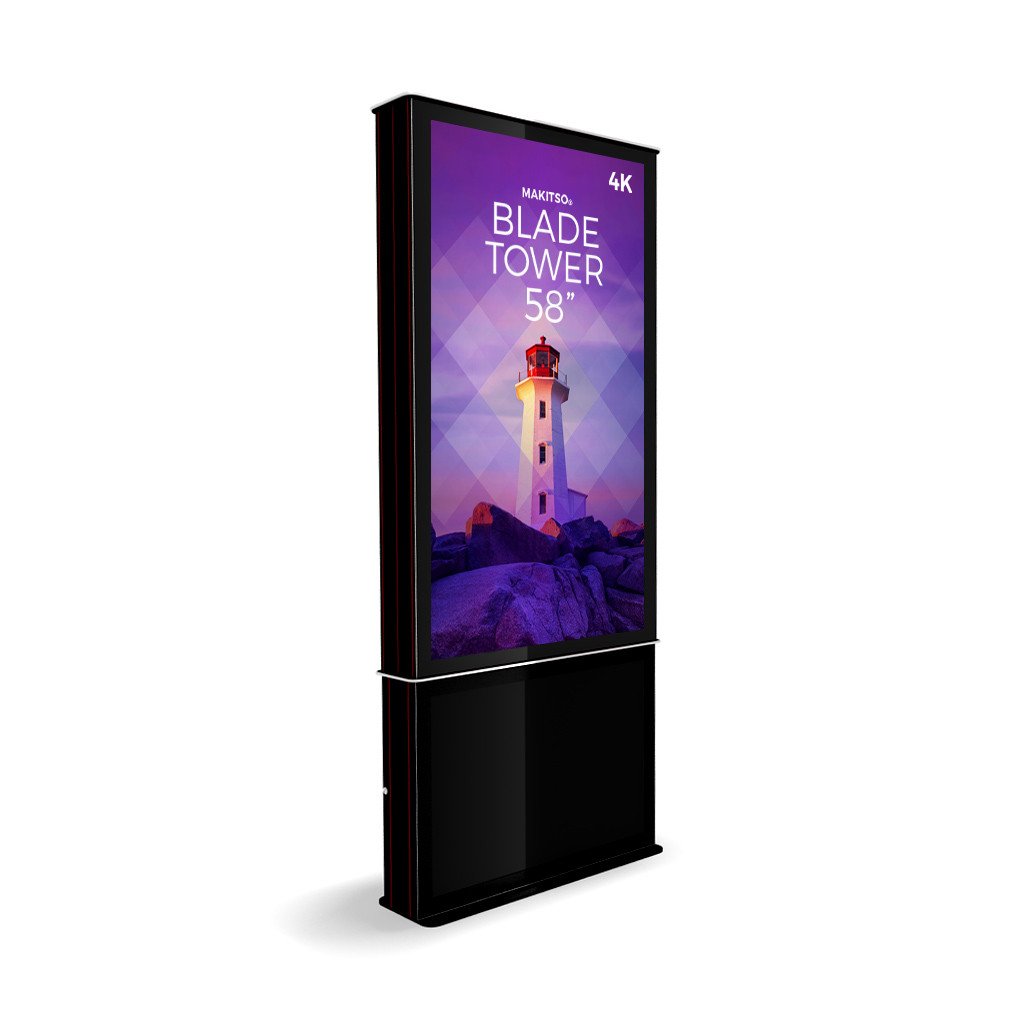Makitso Blade Tower 58" Pro Digital Signage Kiosk in black