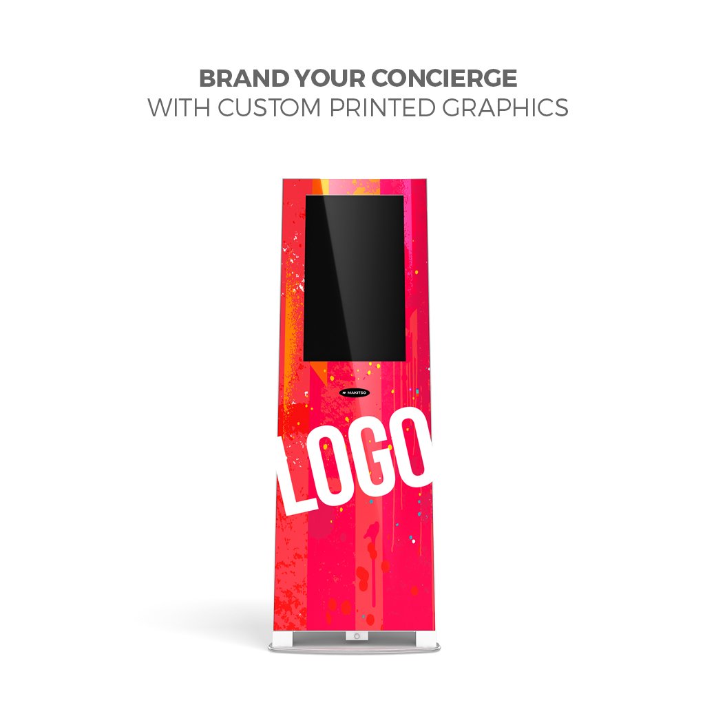 Makitso® Concierge Digital Retail Kiosk Solutions 21.5" Custom Printed front view