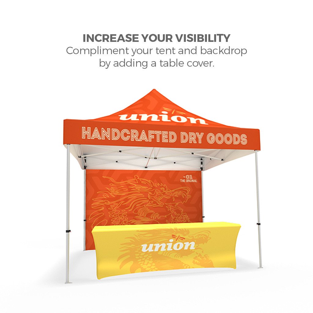 BrandStand® Outdoor Popup Canopy Tent 10ft with add on table cover