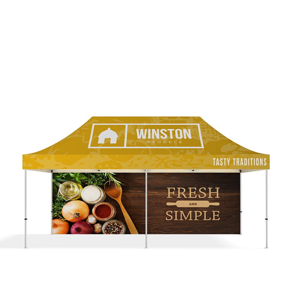BrandStand® Outdoor Popup Canopy Tent 20ft back wall