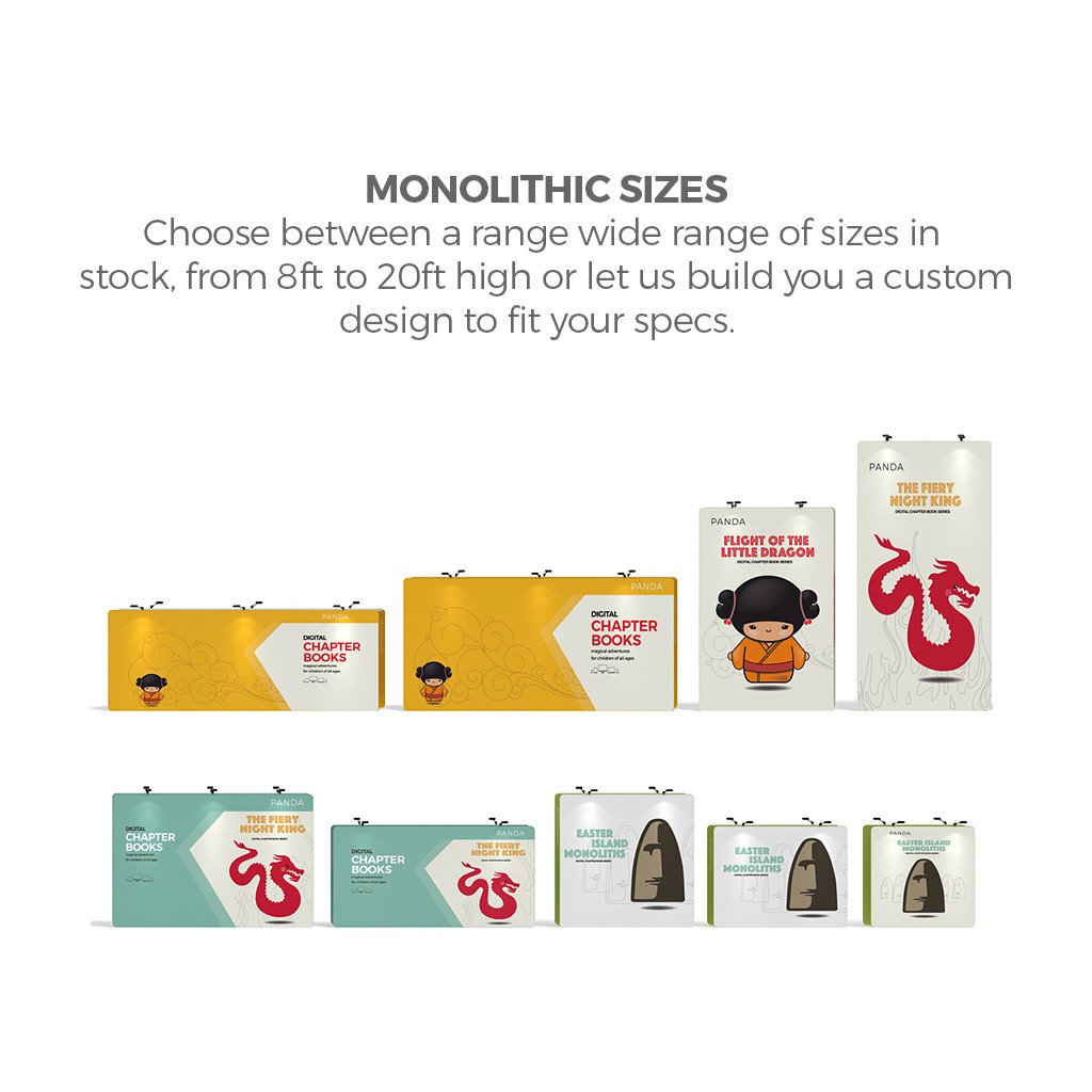 BrandStand® Monolith Tension Fabric Display Wall 8x8ft sizes and shapes