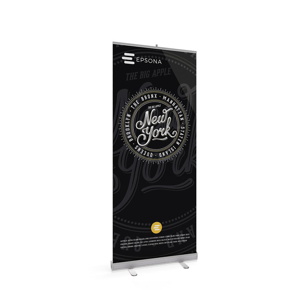 BrandStand® 1 Rollup Retractable Banner Stand Silver single-sided