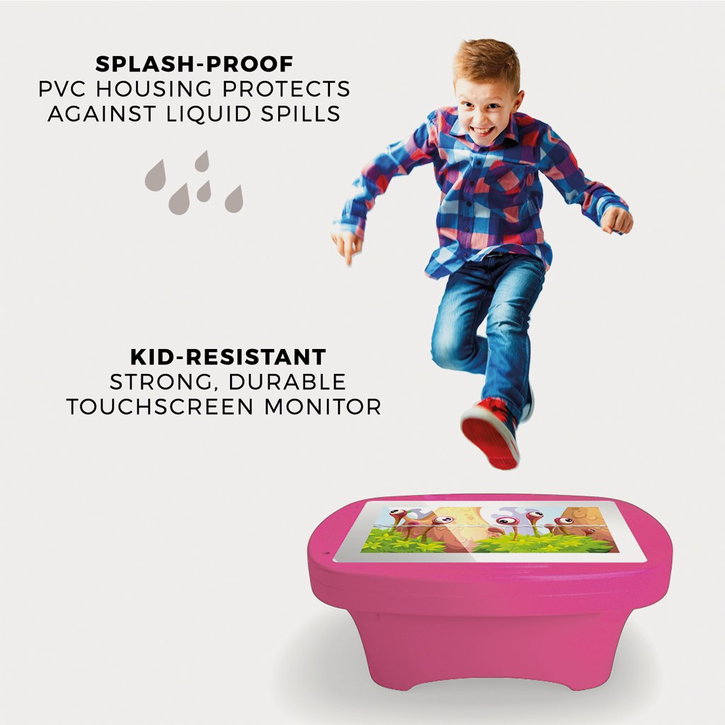 Makitso 4k Interactive Children's Touch Screen Monitor Table Pink Durability