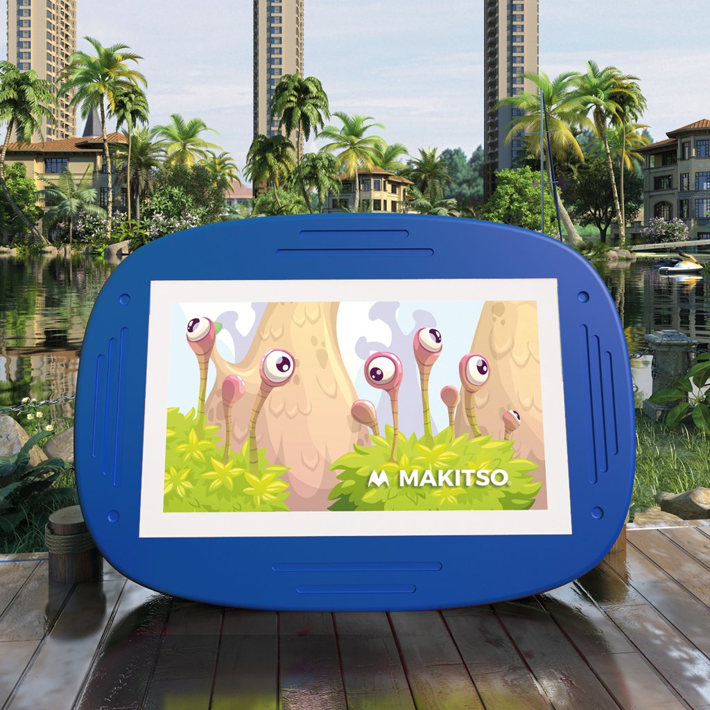 Makitso 4k Interactive Children's Touch Screen Monitor Table Blue Outdoor
