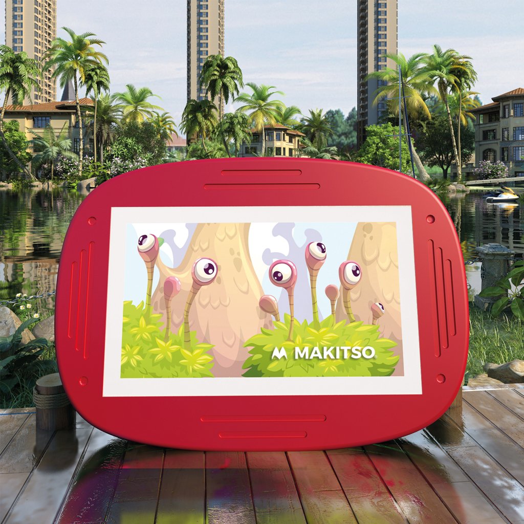 Makitso 4k Interactive Children's Touch Screen Monitor Table Red Outdoor