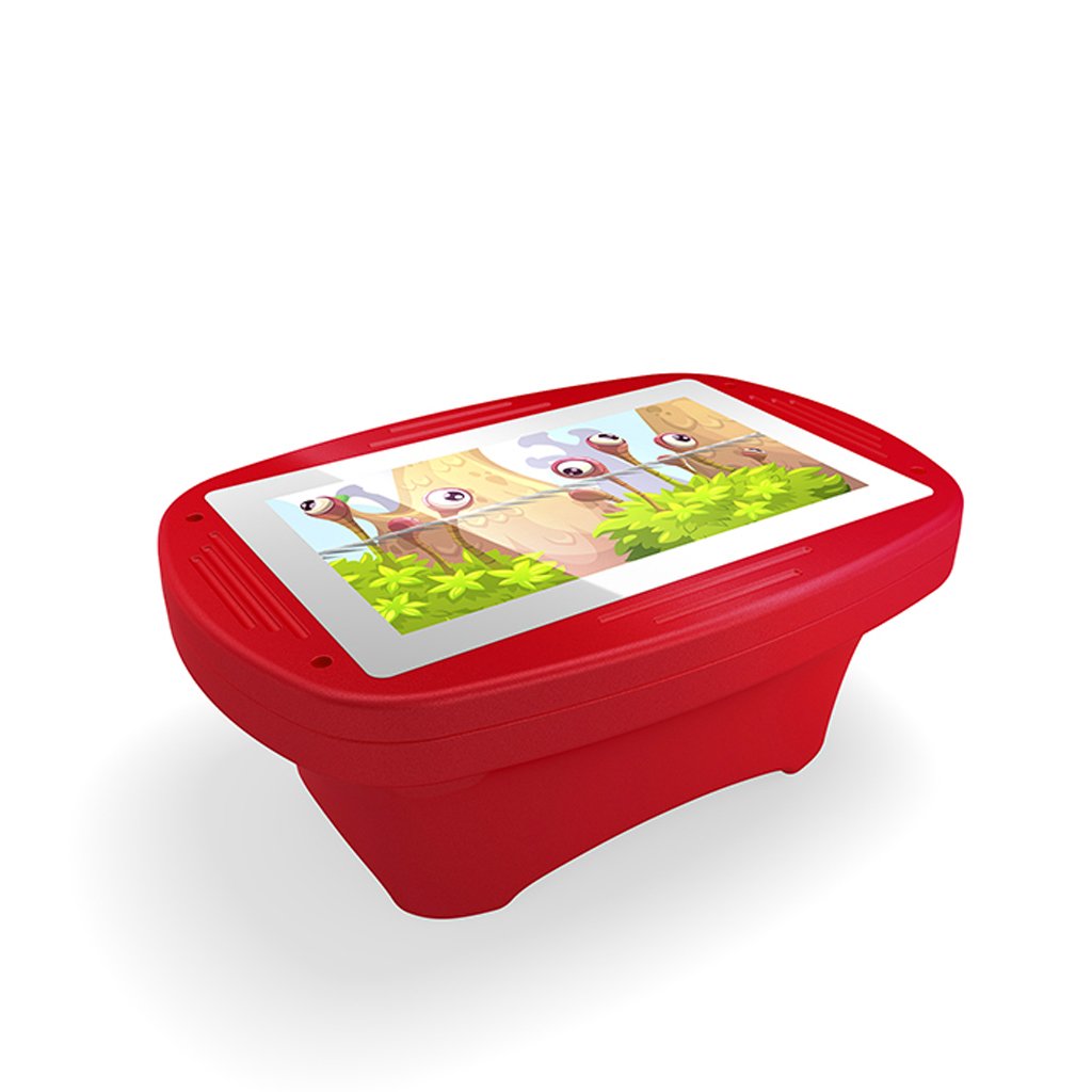 Makitso 4k Interactive Children's Touch Screen Monitor Table Red Side Angle