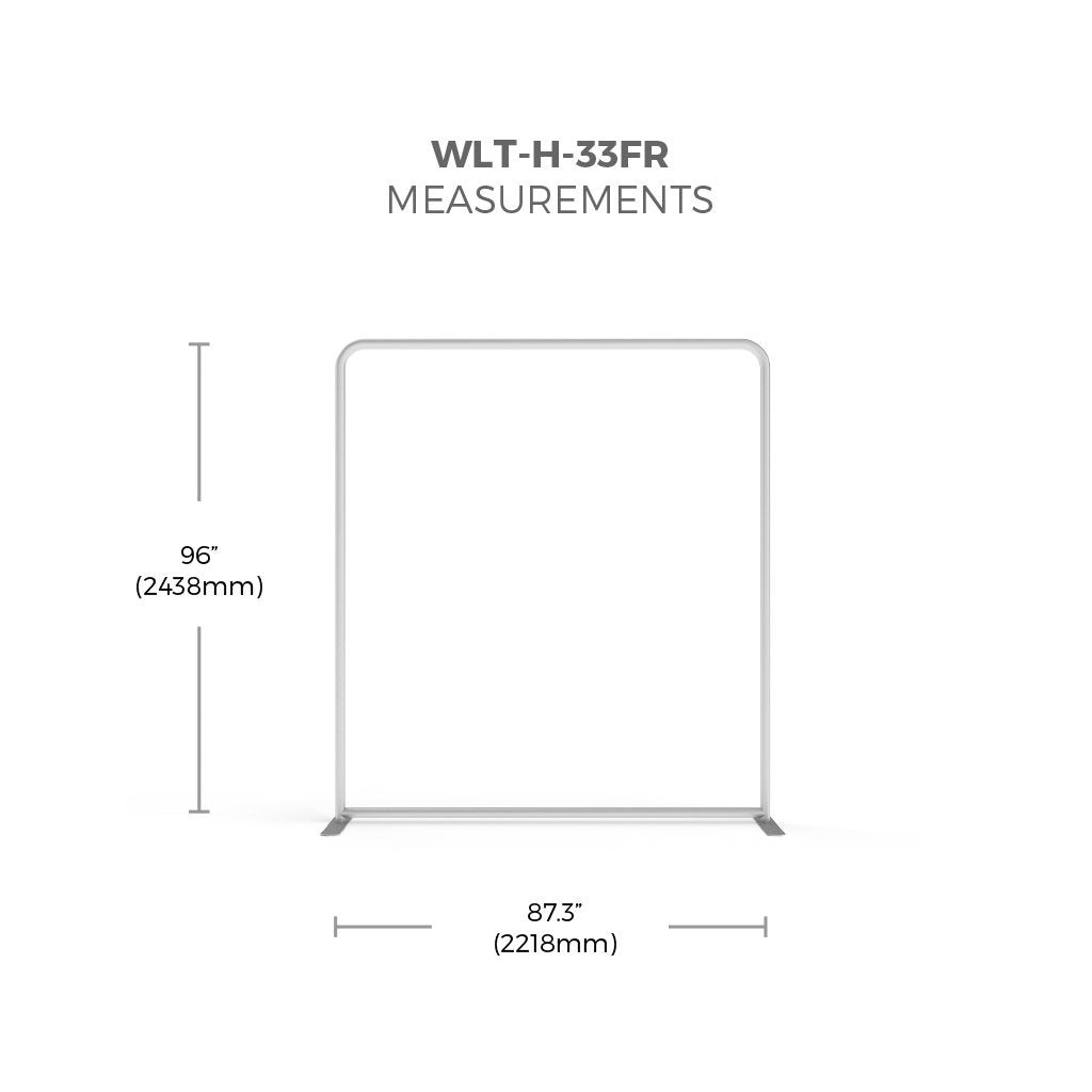 WaveLight® LED Backlit Tension Fabric Display 8ft Measurements