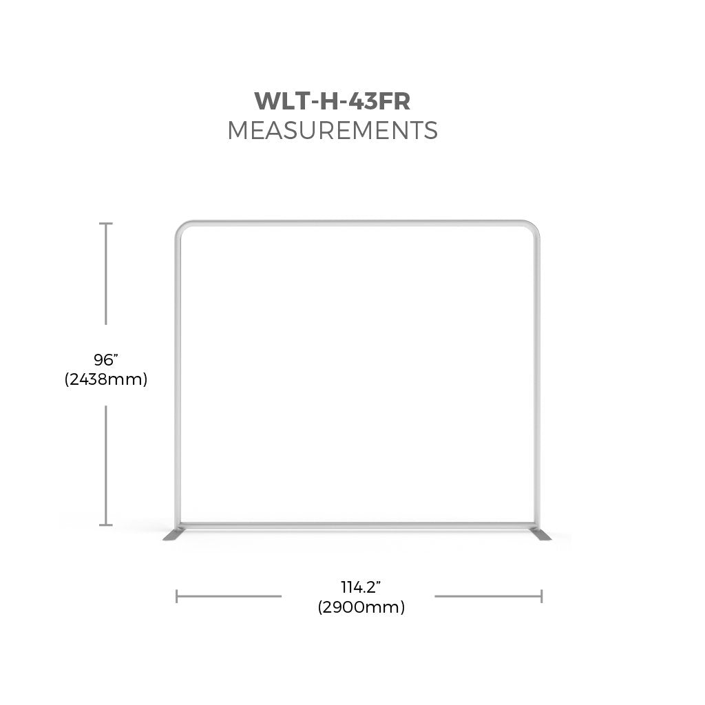 WaveLight® LED Backlit Tension Fabric Display 10ft Measurements