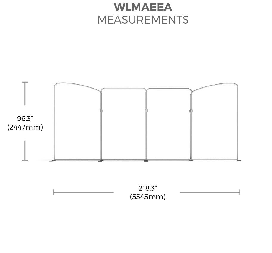 BrandStand WavelineMedia WLMAEEA Tension Fabric Display measurements