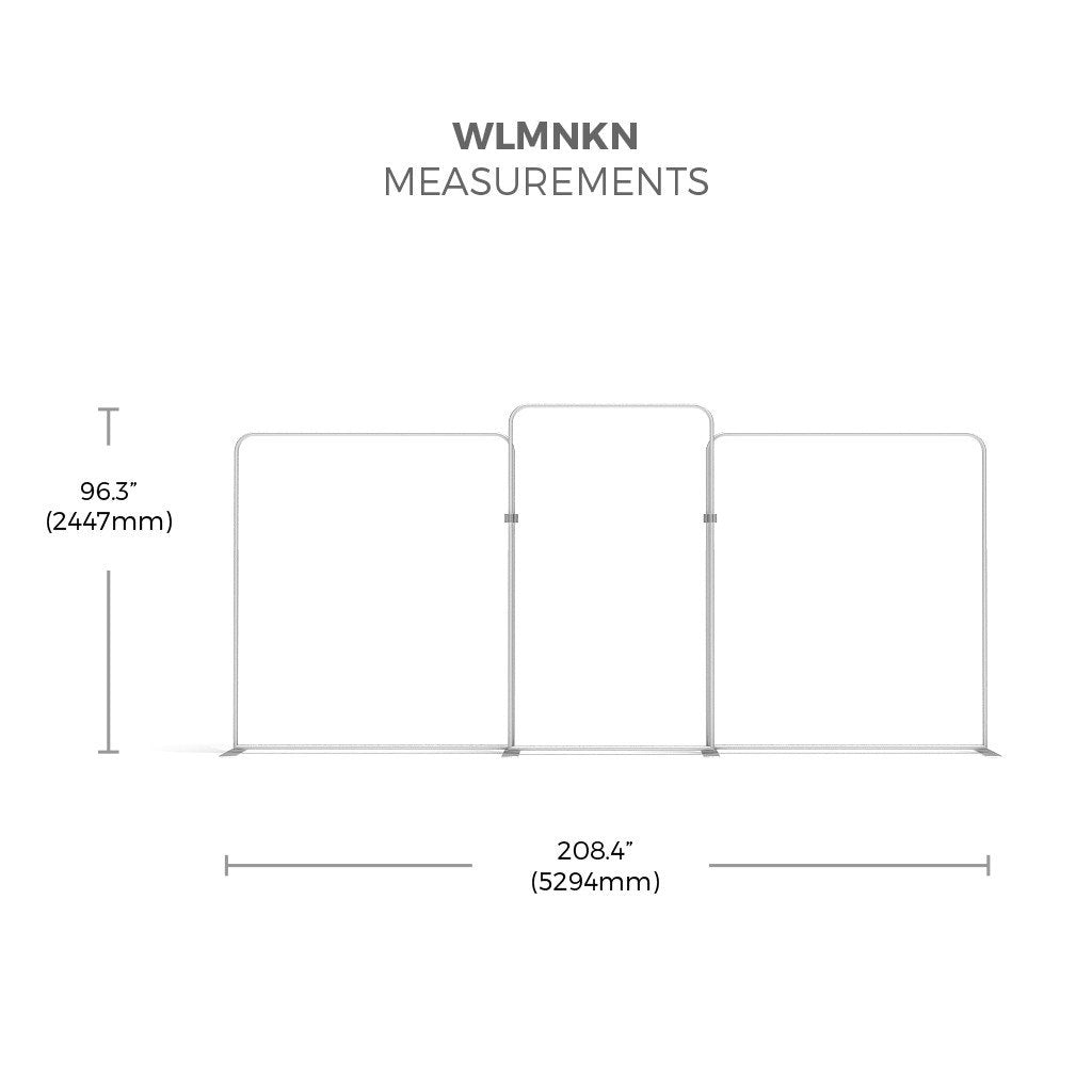 Makitso WLMNKN WavelineMedia Tension Fabric Display measurements