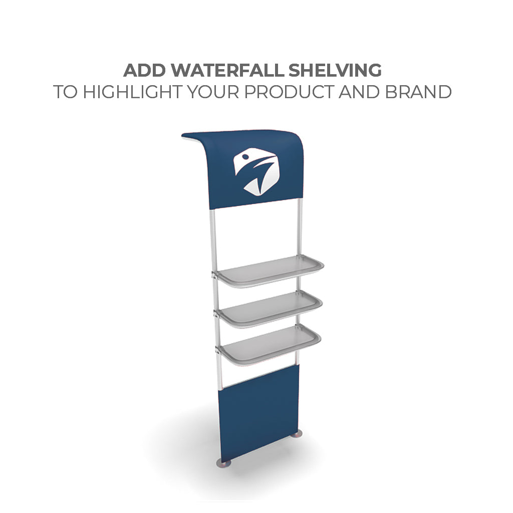 WaveLine Waterfall Shelving System for Trade Shows and Events
